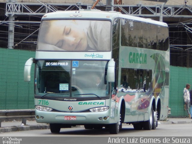 Viação Garcia 7116 na cidade de São Paulo, São Paulo, Brasil, por André Luiz Gomes de Souza. ID da foto: 3659211.