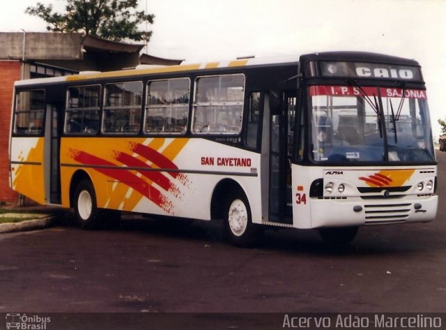 Ônibus Particulares 34 na cidade de Botucatu, São Paulo, Brasil, por Adão Raimundo Marcelino. ID da foto: 3659416.