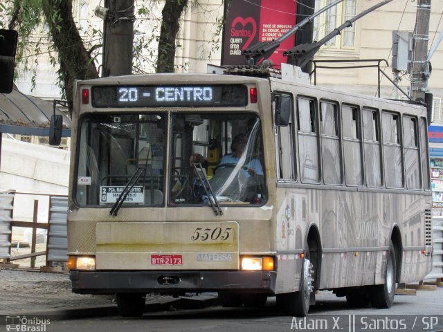Viação Piracicabana Santos 5305 na cidade de Santos, São Paulo, Brasil, por Adam Xavier Rodrigues Lima. Número da foto: #3659946.