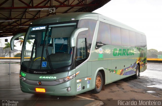 Viação Garcia 7387 na cidade de Londrina, Paraná, Brasil, por Ricardo Silva Monteiro. ID da foto: 3663058.