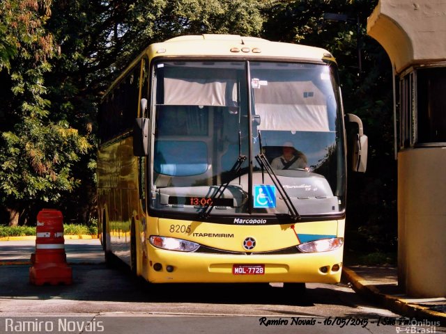 Viação Itapemirim 8205 na cidade de São Paulo, São Paulo, Brasil, por Ramiro Novais. ID da foto: 3668274.