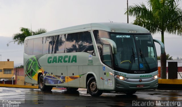 Viação Garcia 7238 na cidade de Londrina, Paraná, Brasil, por Ricardo Silva Monteiro. Número da foto: #3669235.