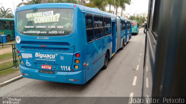 Biguaçu Transportes Coletivos Administração e Participação 1114 na cidade de Florianópolis, Santa Catarina, Brasil, por João Vitor  Peixoto. Número da foto: #3670083.