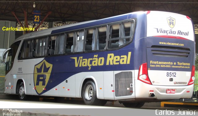 Viação Real 8512 na cidade de Maringá, Paraná, Brasil, por Carlos Júnior. ID da foto: 3672253.