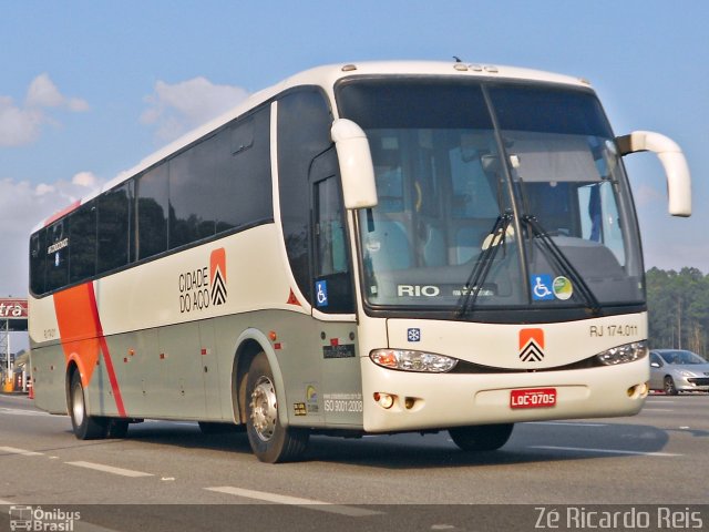 Viação Cidade do Aço RJ 174.011 na cidade de Seropédica, Rio de Janeiro, Brasil, por Zé Ricardo Reis. ID da foto: 3613440.