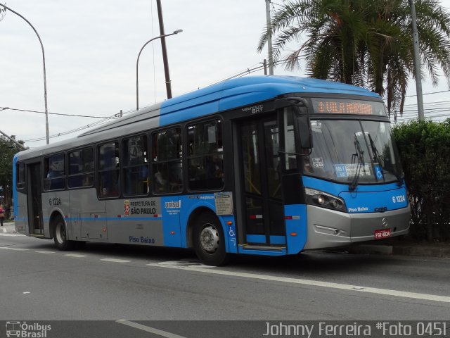 Viação Cidade Dutra 6 1224 na cidade de São Paulo, São Paulo, Brasil, por Johnny Ferreira. ID da foto: 3673335.