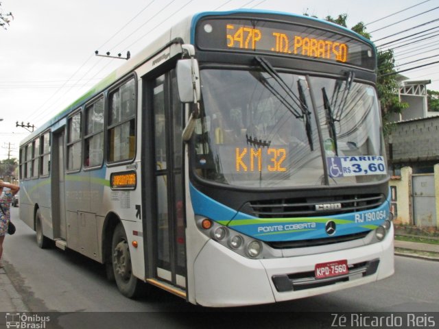 Viação Ponte Coberta RJ 190.054 na cidade de Rio de Janeiro, Rio de Janeiro, Brasil, por Zé Ricardo Reis. Número da foto: #3673044.