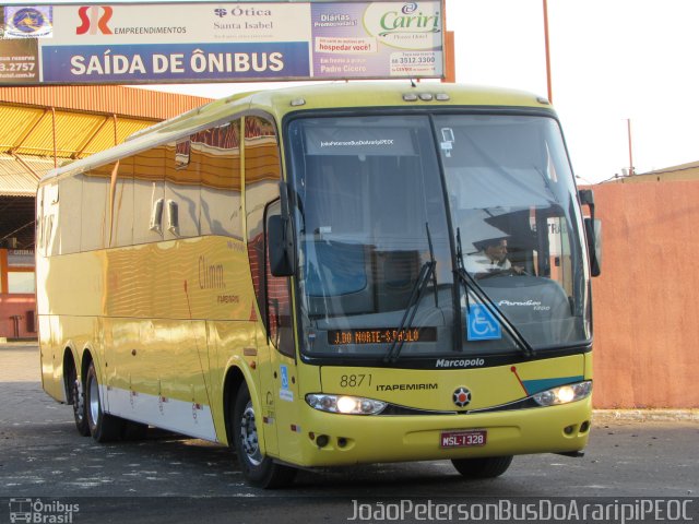 Viação Itapemirim 8871 na cidade de Juazeiro do Norte, Ceará, Brasil, por João Paulo Peterson de Santana. ID da foto: 3673587.