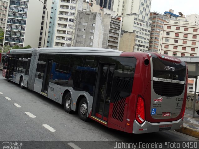 Viação Campo Belo 7 2388 na cidade de São Paulo, São Paulo, Brasil, por Johnny Ferreira. ID da foto: 3673324.