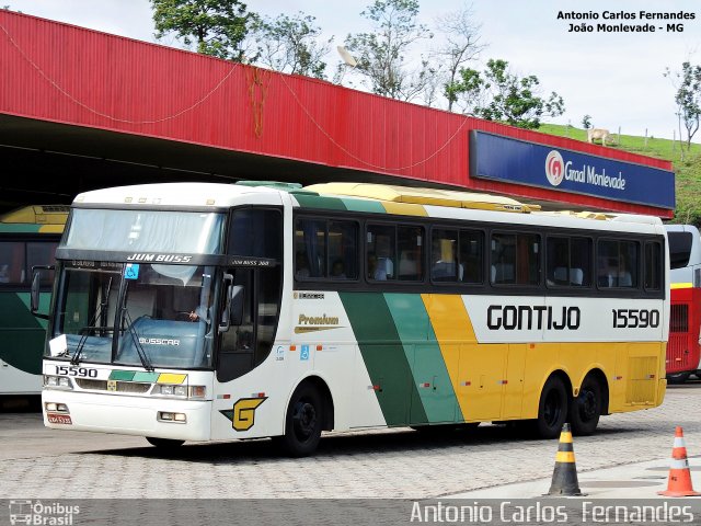 Empresa Gontijo de Transportes 15590 na cidade de João Monlevade, Minas Gerais, Brasil, por Antonio Carlos Fernandes. ID da foto: 3615534.