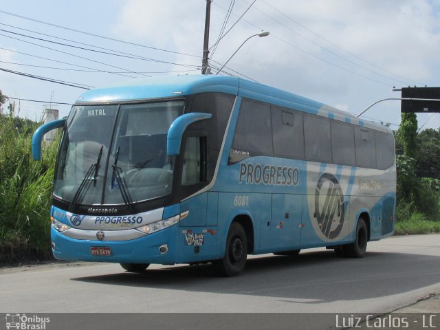 Auto Viação Progresso 6081 na cidade de Recife, Pernambuco, Brasil, por Luiz Carlos de Santana. ID da foto: 3615895.