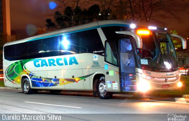 Viação Garcia 7416  na cidade de Curitiba, Paraná, Brasil, por Danilo Marcelo Silva. Número da foto: #3618110.