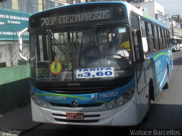 Viação Ponte Coberta RJ 190.057 na cidade de Nilópolis, Rio de Janeiro, Brasil, por Wallace Barcellos. Número da foto: #3622413.