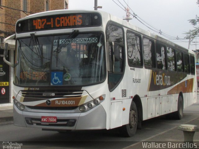Auto Ônibus Vera Cruz RJ 104.001 na cidade de Duque de Caxias, Rio de Janeiro, Brasil, por Wallace Barcellos. Número da foto: #3623488.